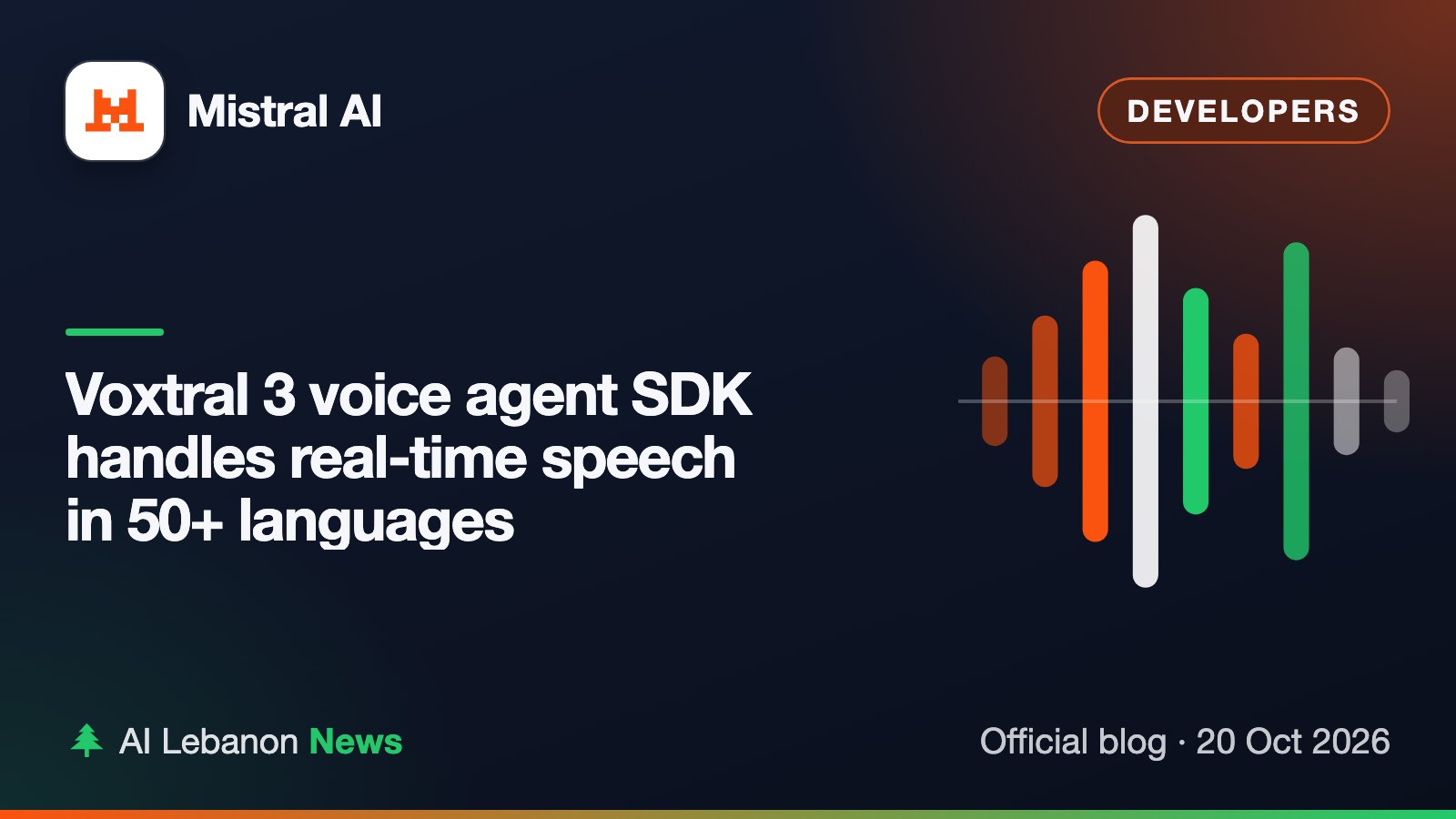 Voxtral 3 voice agent SDK handles real-time speech in 50+ languages